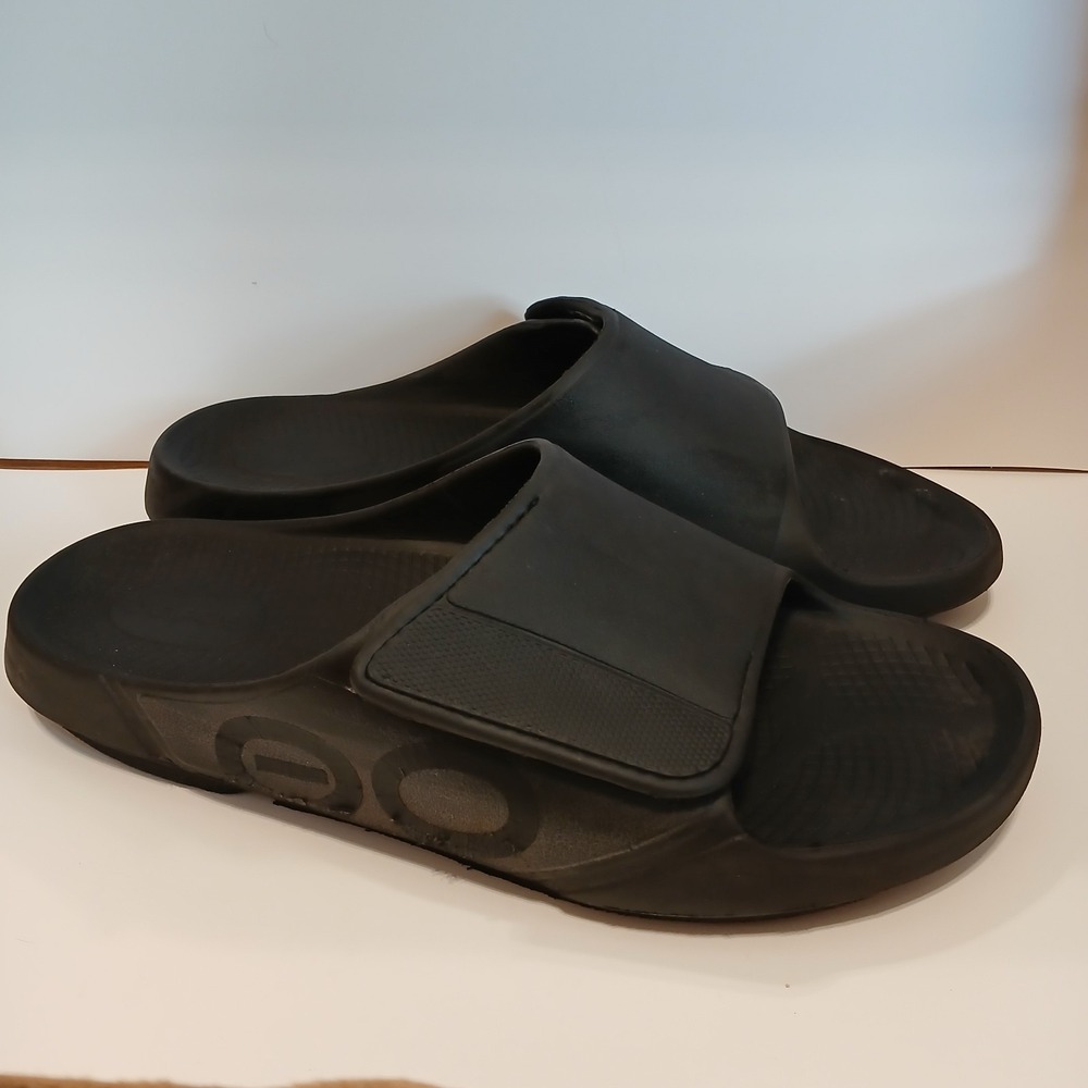 OOFOS OOahh Sport Flex Recovery Slides Sandals Men's 16 Black Comfort Slip on